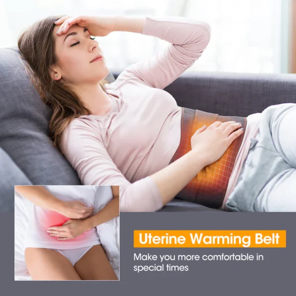 Hailicare Heating Massage Belt for Back Pain Relief, Red Light Therapy Hot Compress Cordless Heating Pad