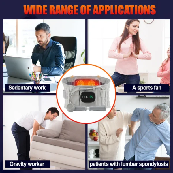 Hailicare LED Massaging Heating Inflatable Decompression Waist Belt