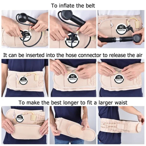 Hailicare Air traction lumbar decompression waist belt for back brace and pain relief