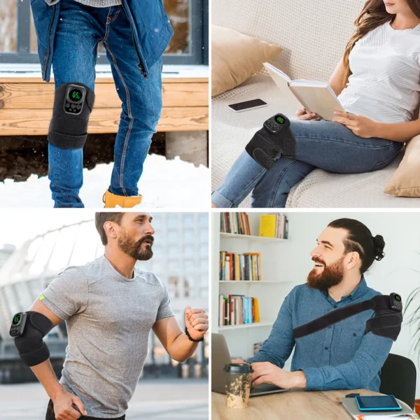 Hailicare Wireless Control Heating Knee Massage Pad for Arthritis Joint Pain Relief Knee Brace Massager