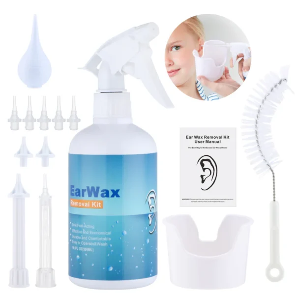 Ear Wax Removal Cleaner Irrigation Kit With 500ml Water Bottle