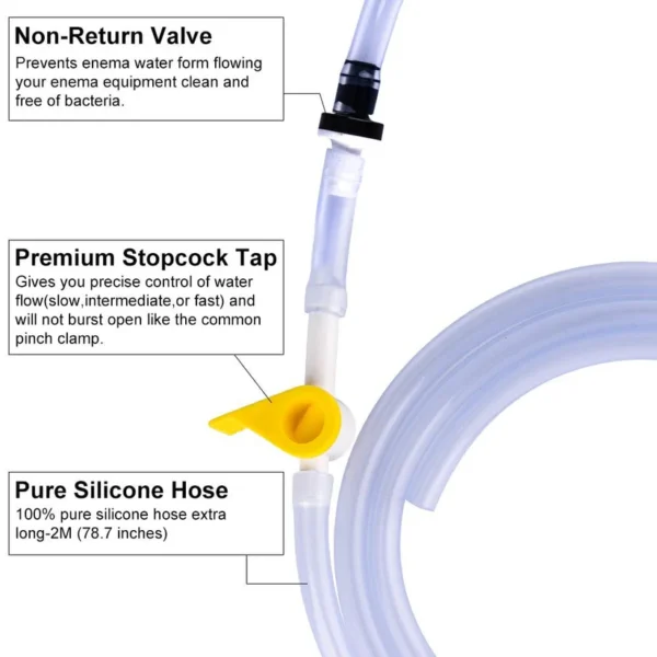 Hailicare Reusable Non-Toxic Stainless Steel Enema Cleanse Kit With 2 Liter Bucket