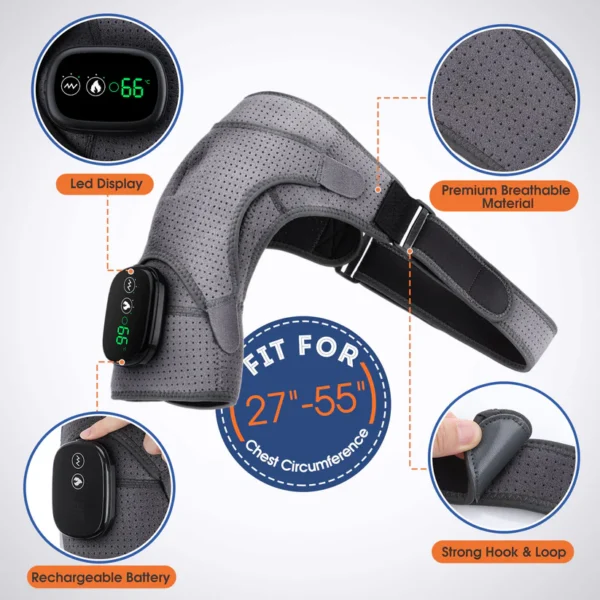 Hailicare Cordless Heating Vibration Shoulder Wrap Massager For Arthritis Pain Relief