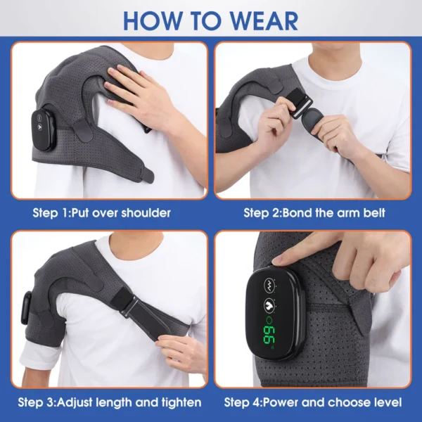 Hailicare Cordless Heating Vibration Shoulder Wrap Massager For Arthritis Pain Relief